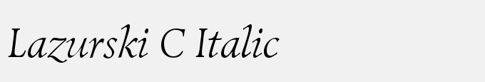 Lazurski C Italic